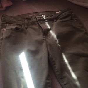 light green super skinny destroyed jeans
